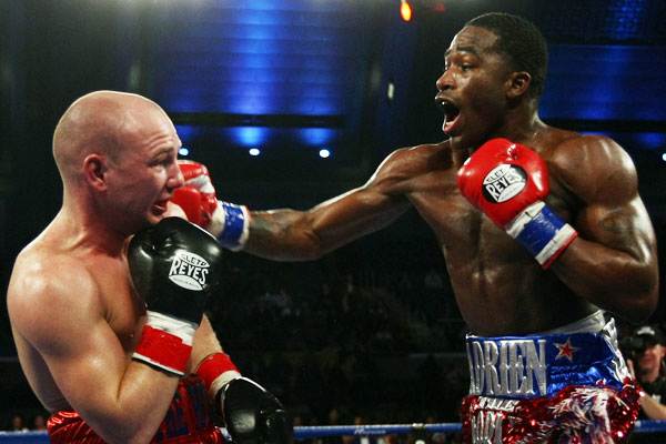 Adrien Broner (right) defeated Gavin Rees to retain the WBC lightweight belt in February. (AP)